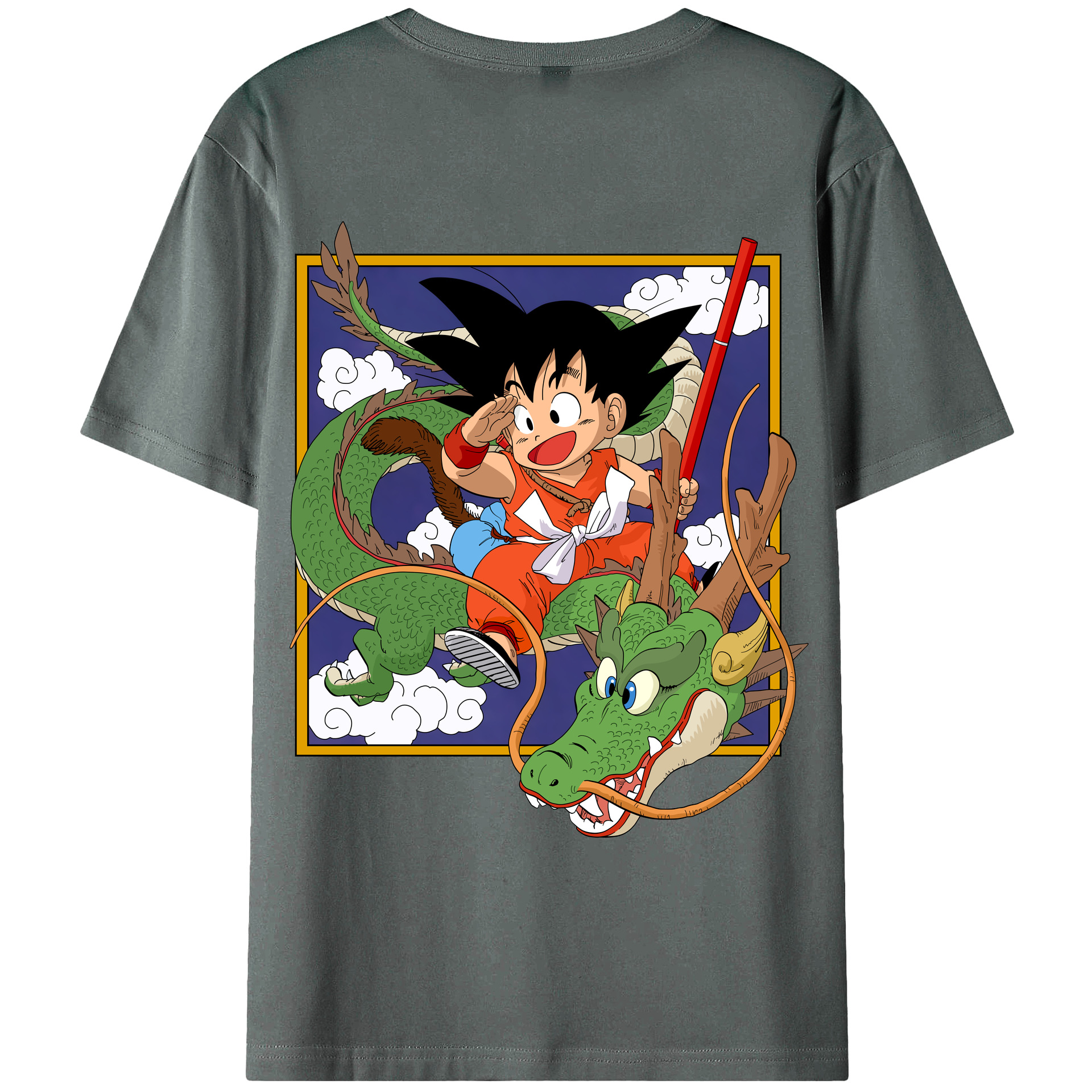 （画像用） ドラゴンボール 孫悟空（そん ごくう）Son Goku カカロット DRAGON BALL Kakarotto 綿100％ メンズ半袖Tシャツ（バックプリント） 通気性